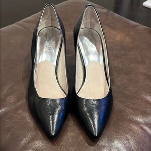 Michael Kors Black Leather Heels Classic Pointed-Toe Pumps